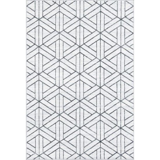 Rug Unique Loom Matrix Trellis Ivory Rectangular 6' 0 x 9' 0