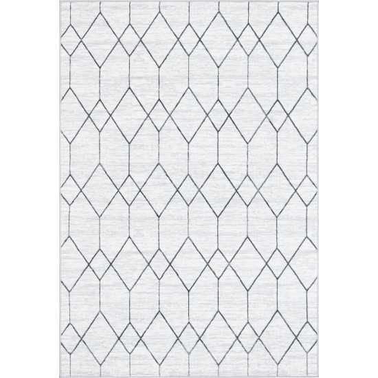 Rug Unique Loom Matrix Trellis Ivory Rectangular 6' 0 x 9' 0