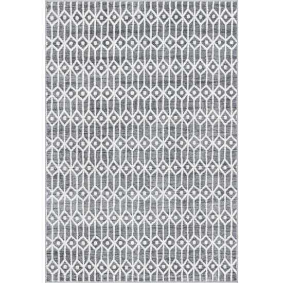 Rug Unique Loom Matrix Trellis Gray Rectangular 6' 0 x 9' 0