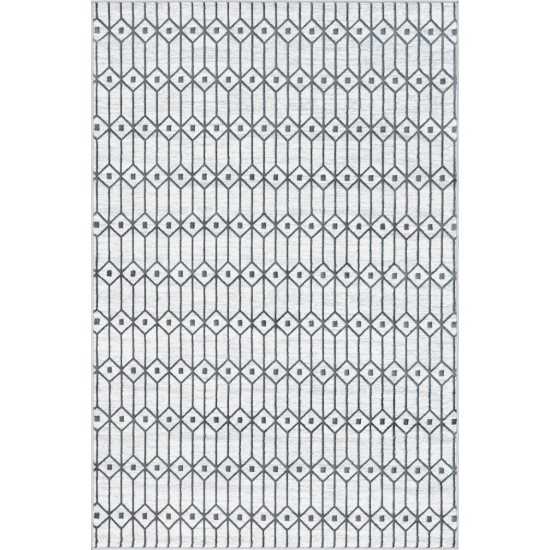 Rug Unique Loom Matrix Trellis Ivory/Gray Rectangular 6' 0 x 9' 0