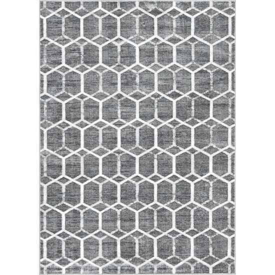 Rug Unique Loom Matrix Trellis Gray Rectangular 7' 0 x 10' 0