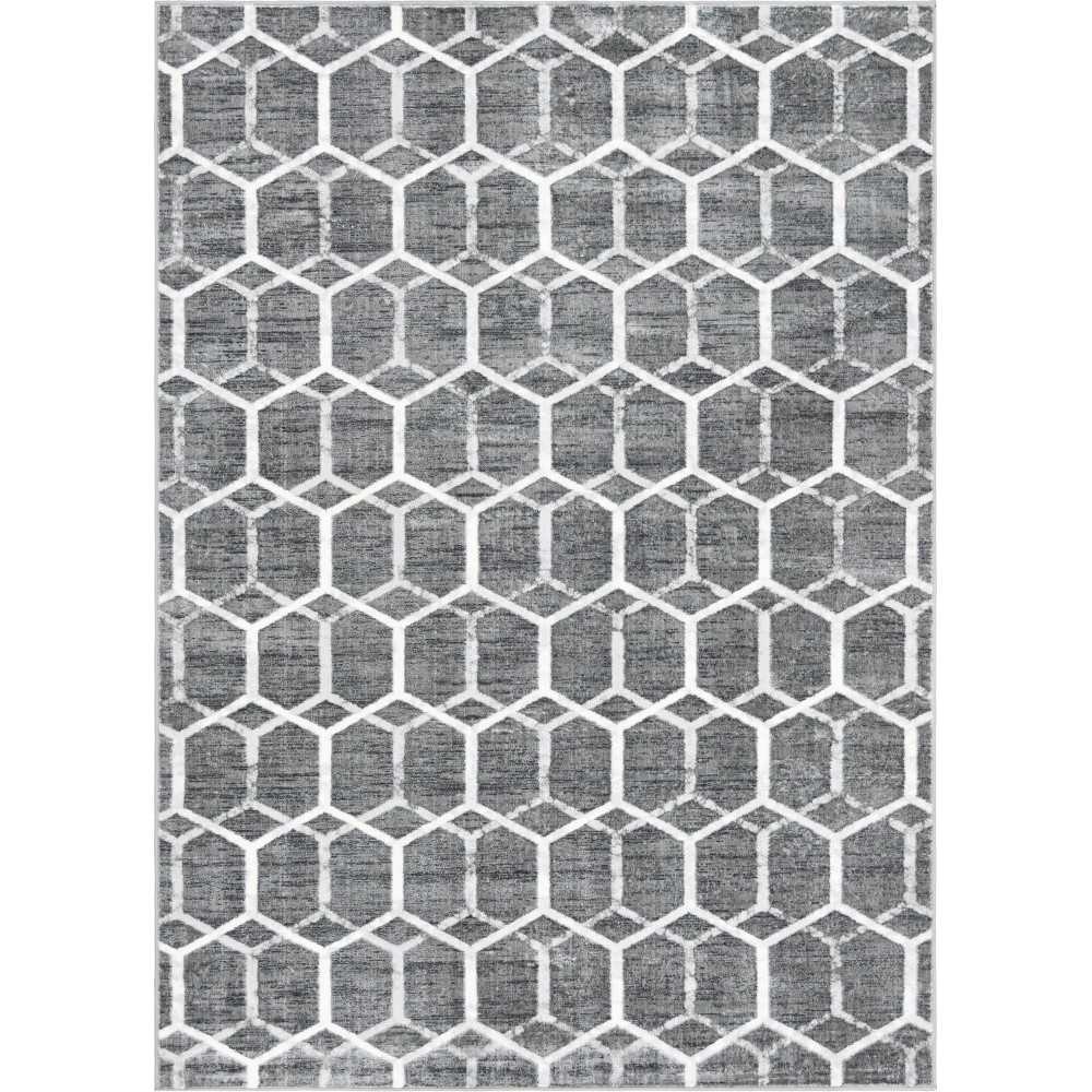 Rug Unique Loom Matrix Trellis Gray Rectangular 7' 0 x 10' 0 Rug Unique Loom Matrix Trellis Gray Rectangular 7' 0 x 10' 0