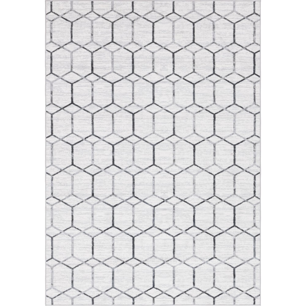 Rug Unique Loom Matrix Trellis Ivory Rectangular 7' 0 x 10' 0