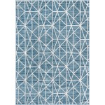Rug Unique Loom Matrix Trellis Blue Rectangular 7' 0 x 10' 0