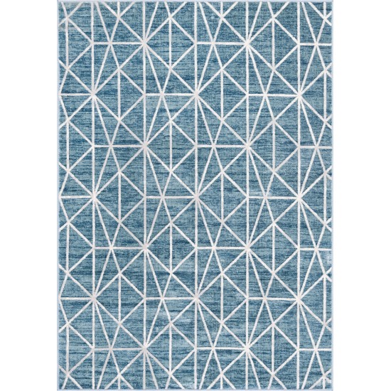 Rug Unique Loom Matrix Trellis Blue Rectangular 7' 0 x 10' 0