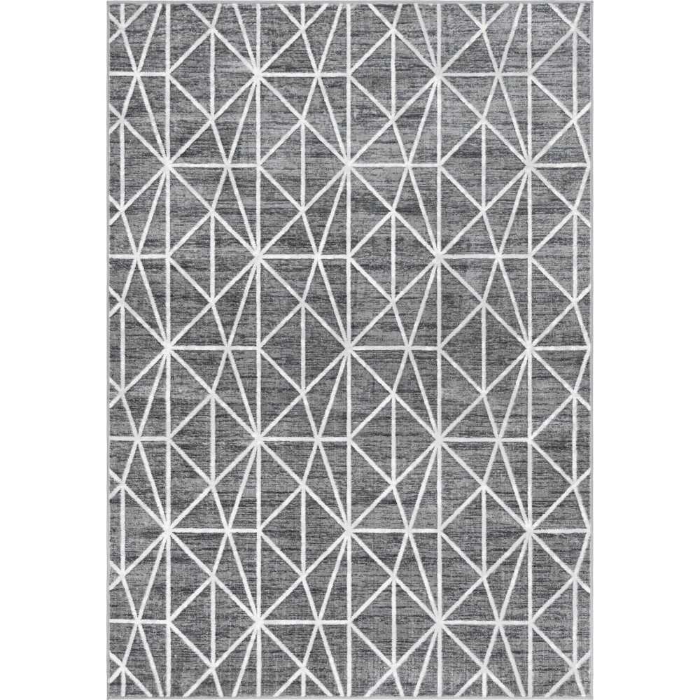 Rug Unique Loom Matrix Trellis Dark Gray Rectangular 7' 0 x 10' 0