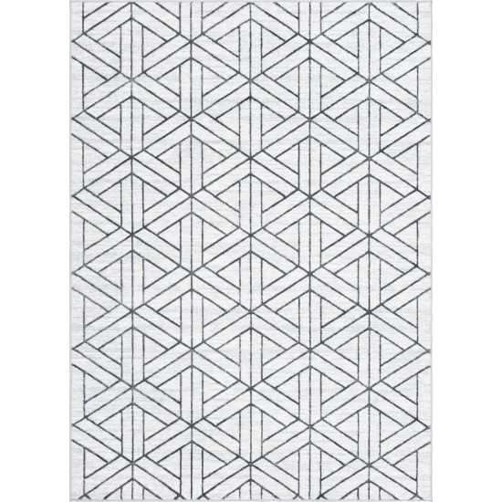 Rug Unique Loom Matrix Trellis Ivory Rectangular 7' 0 x 10' 0