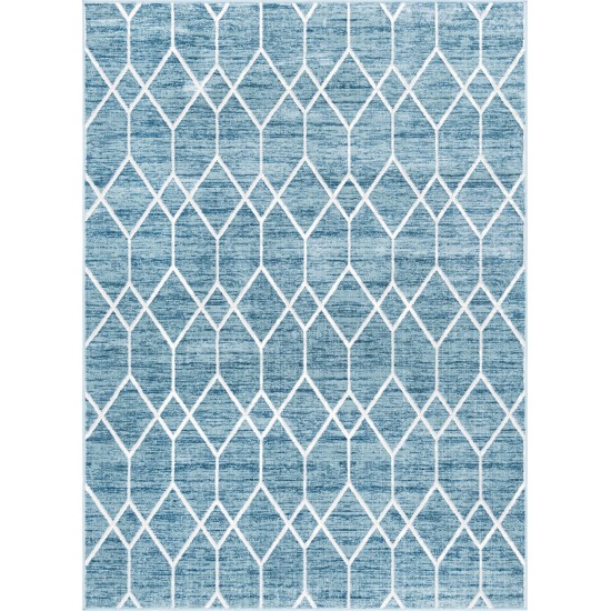 Rug Unique Loom Matrix Trellis Blue Rectangular 7' 0 x 10' 0