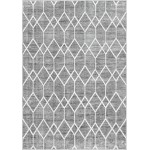 Rug Unique Loom Matrix Trellis Dark Gray Rectangular 7' 0 x 10' 0