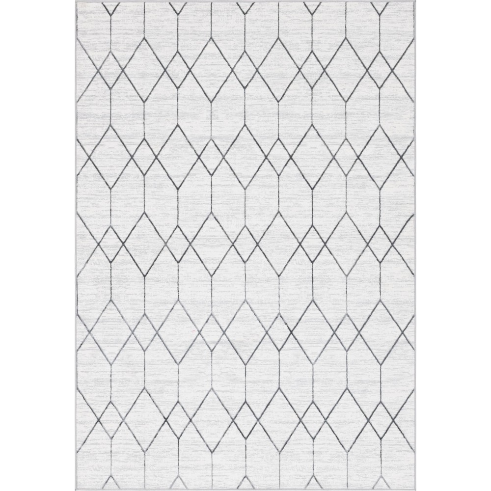 Rug Unique Loom Matrix Trellis Ivory Rectangular 7' 0 x 10' 0