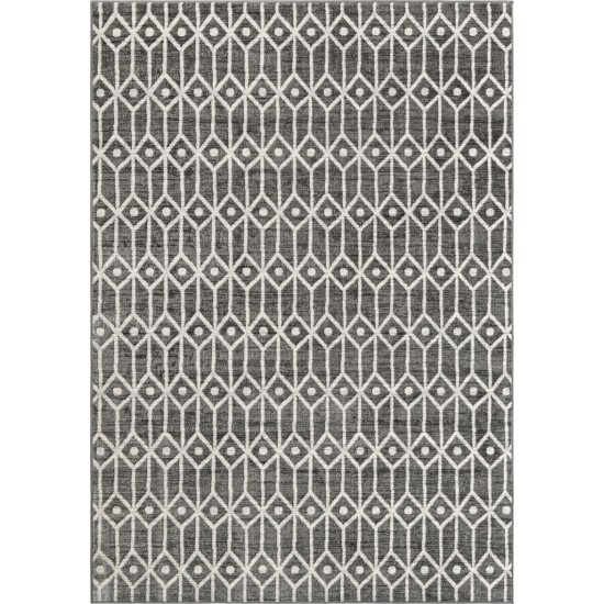 Rug Unique Loom Matrix Trellis Gray Rectangular 7' 0 x 10' 0