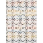 Rug Unique Loom Matrix Trellis Ivory/Blue Rectangular 7' 0 x 10' 0