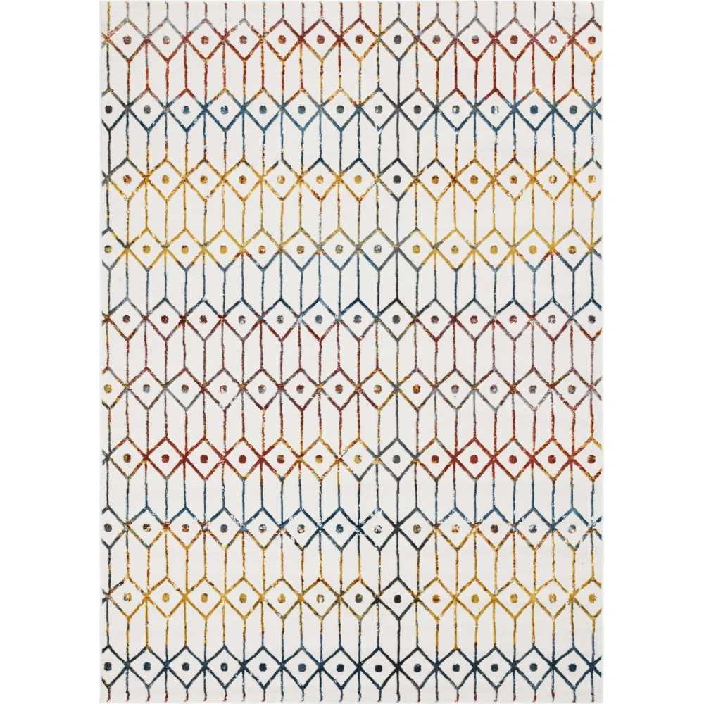 Rug Unique Loom Matrix Trellis Ivory/Blue Rectangular 7' 0 x 10' 0 Rug Unique Loom Matrix Trellis Ivory/Blue Rectangular 7' 0 x 10' 0