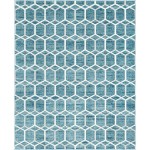 Rug Unique Loom Matrix Trellis Blue Rectangular 8' 0 x 10' 0