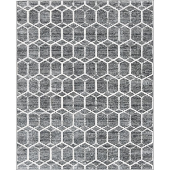 Rug Unique Loom Matrix Trellis Gray Rectangular 8' 0 x 10' 0