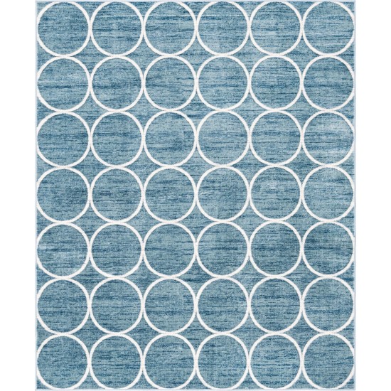 Rug Unique Loom Matrix Trellis Blue Rectangular 8' 0 x 10' 0