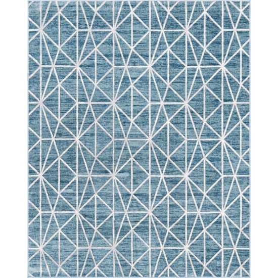 Rug Unique Loom Matrix Trellis Blue Rectangular 8' 0 x 10' 0