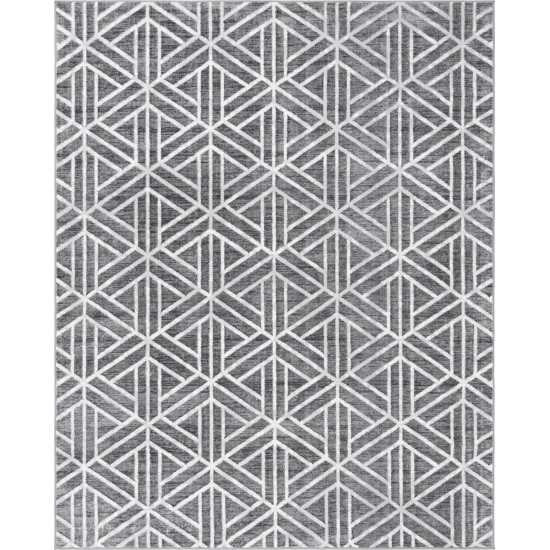 Rug Unique Loom Matrix Trellis Dark Gray Rectangular 8' 0 x 10' 0