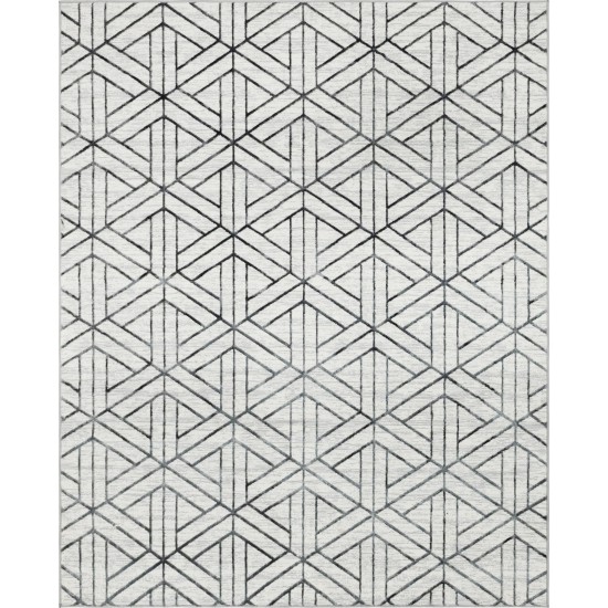 Rug Unique Loom Matrix Trellis Ivory Rectangular 8' 0 x 10' 0