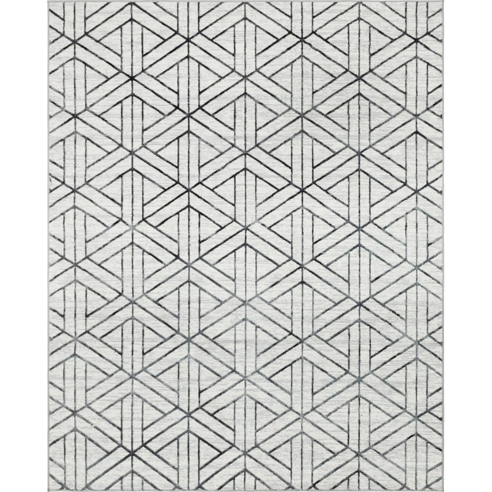 Rug Unique Loom Matrix Trellis Ivory Rectangular 8' 0 x 10' 0