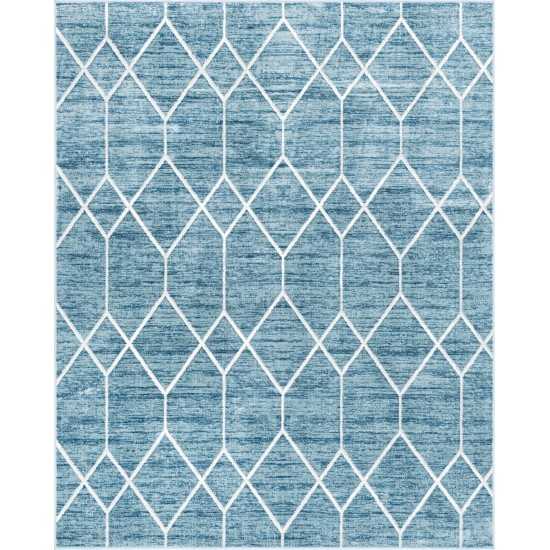 Rug Unique Loom Matrix Trellis Blue Rectangular 8' 0 x 10' 0