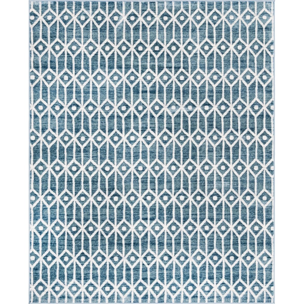 Rug Unique Loom Matrix Trellis Blue Rectangular 8' 0 x 10' 0 Rug Unique Loom Matrix Trellis Blue Rectangular 8' 0 x 10' 0