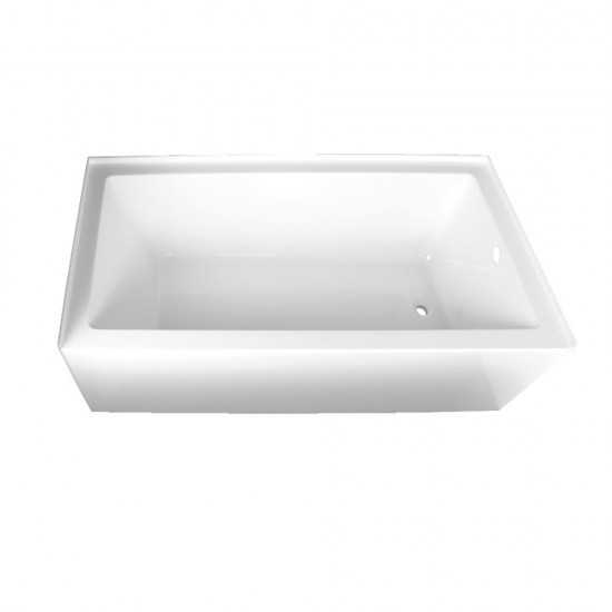 Aqua Eden 66-Inch Acrylic Alcove Tub with Right Hand Drain Hole, White