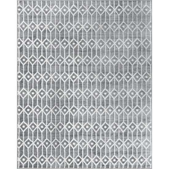 Rug Unique Loom Matrix Trellis Gray Rectangular 8' 0 x 10' 0