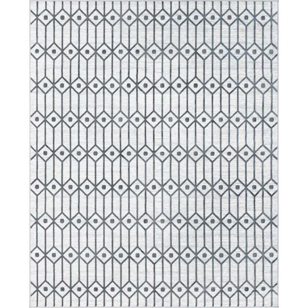 Rug Unique Loom Matrix Trellis Ivory/Gray Rectangular 8' 0 x 10' 0 Rug Unique Loom Matrix Trellis Ivory/Gray Rectangular 8' 0 x 10' 0