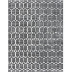 Rug Unique Loom Matrix Trellis Gray Rectangular 9' 0 x 12' 0