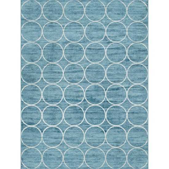 Rug Unique Loom Matrix Trellis Blue Rectangular 9' 0 x 12' 0