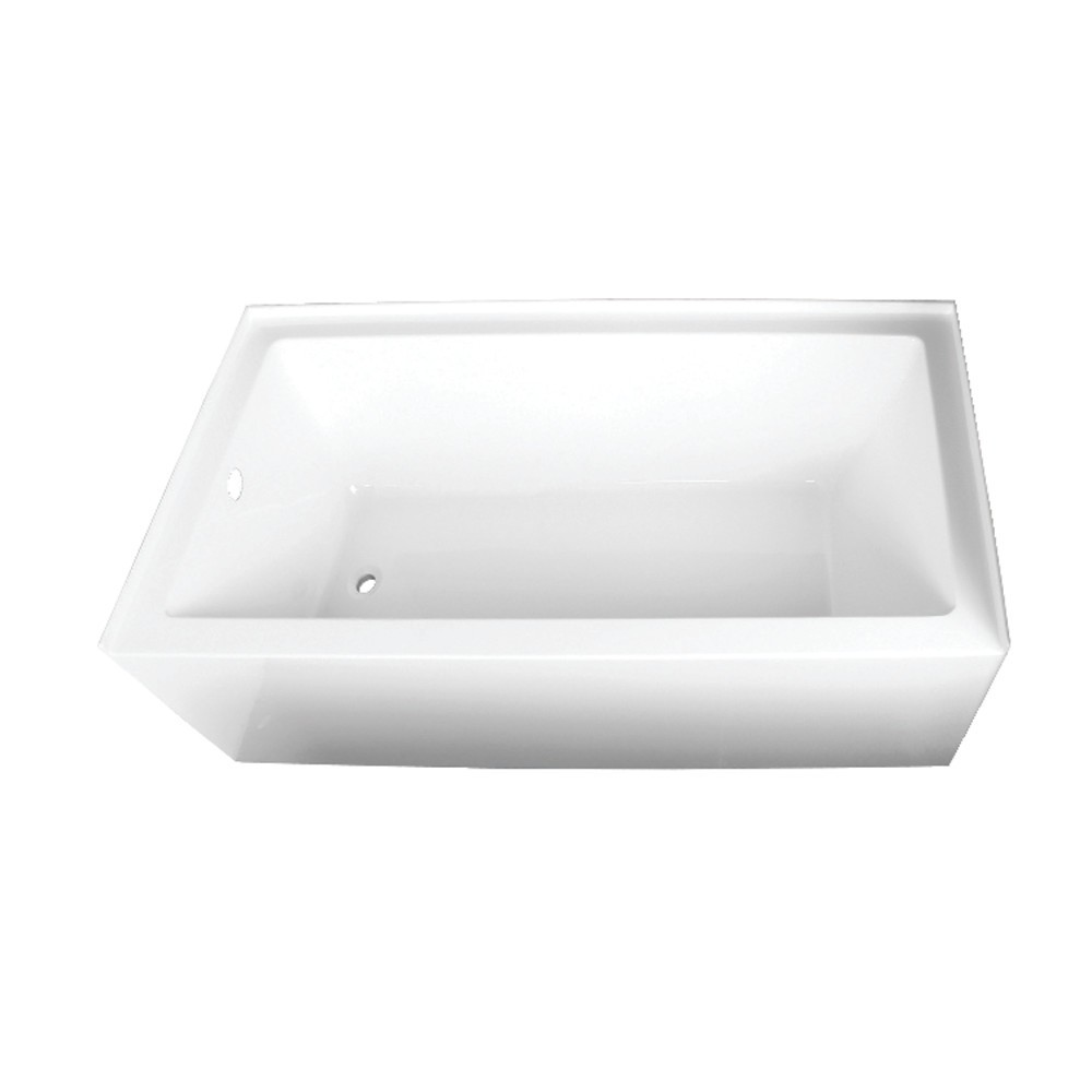 Aqua Eden 66-Inch Acrylic Alcove Tub with Left Hand Drain Hole, White