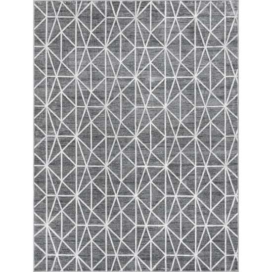 Rug Unique Loom Matrix Trellis Dark Gray Rectangular 9' 0 x 12' 0