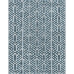 Rug Unique Loom Matrix Trellis Blue Rectangular 9' 0 x 12' 0