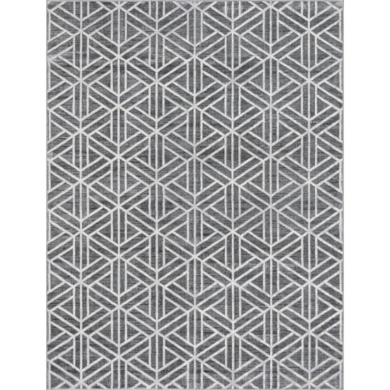 Rug Unique Loom Matrix Trellis Dark Gray Rectangular 9' 0 x 12' 0