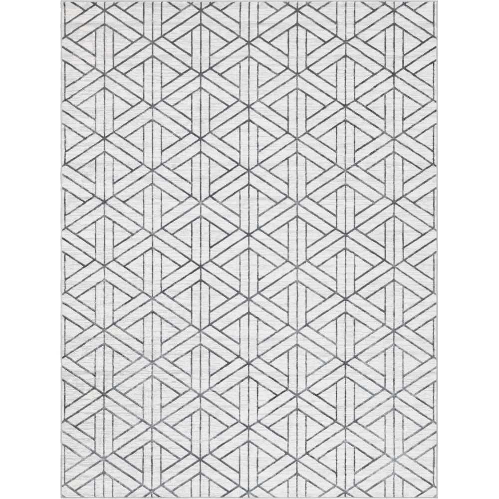 Rug Unique Loom Matrix Trellis Ivory Rectangular 9' 0 x 12' 0