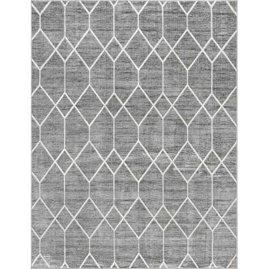 Rug Unique Loom Matrix Trellis Dark Gray Rectangular 9' 0 x 12' 0