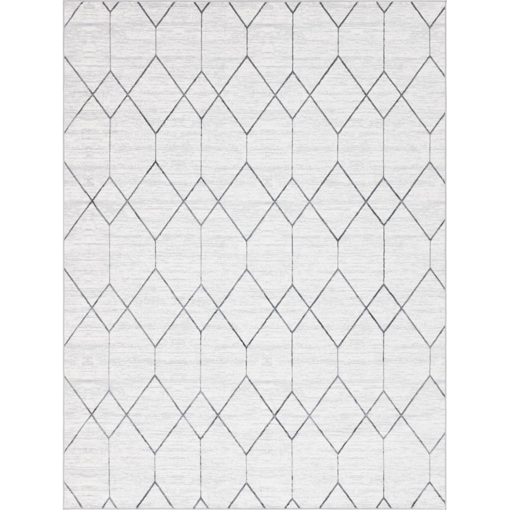Rug Unique Loom Matrix Trellis Ivory Rectangular 9' 0 x 12' 0