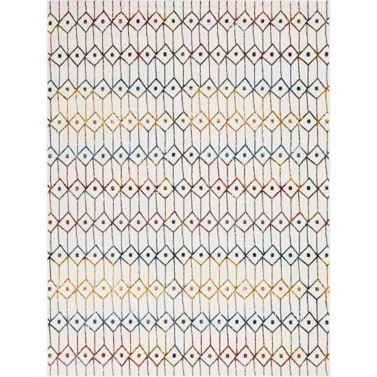 Rug Unique Loom Matrix Trellis Ivory/Blue Rectangular 9' 0 x 12' 0