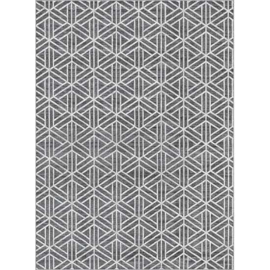 Rug Unique Loom Matrix Trellis Dark Gray Rectangular 9' 10 x 14' 0