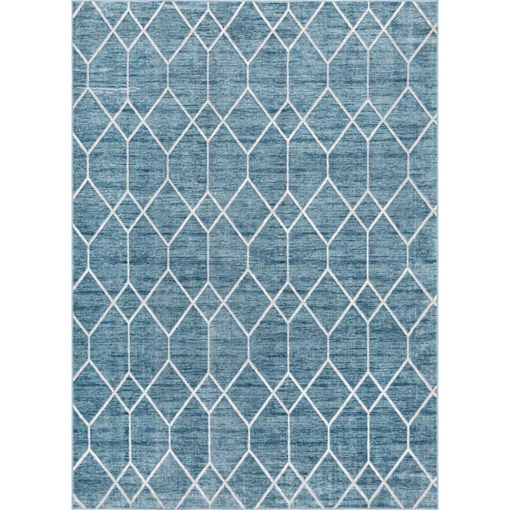 Rug Unique Loom Matrix Trellis Blue Rectangular 9' 10 x 14' 0