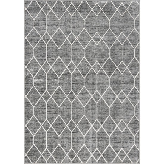 Rug Unique Loom Matrix Trellis Dark Gray Rectangular 9' 10 x 14' 0