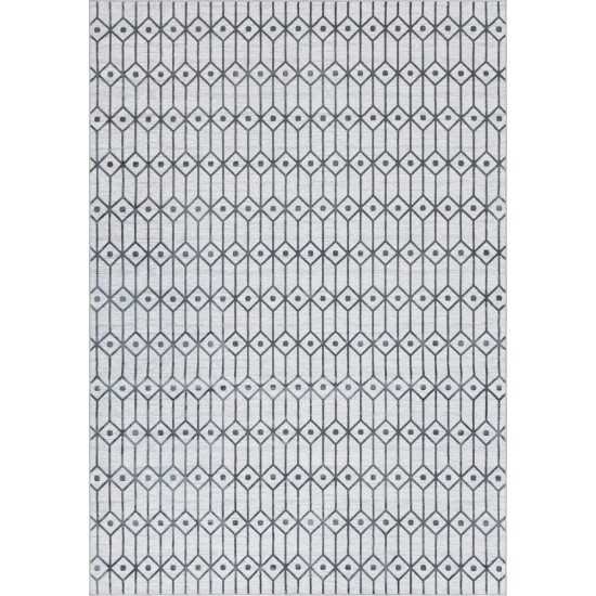 Rug Unique Loom Matrix Trellis Ivory/Gray Rectangular 9' 10 x 14' 0