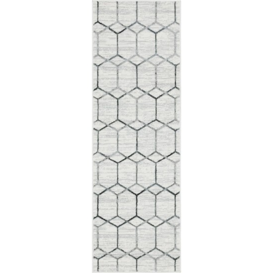 Rug Unique Loom Matrix Trellis Ivory Runner 2' 0 x 6' 0