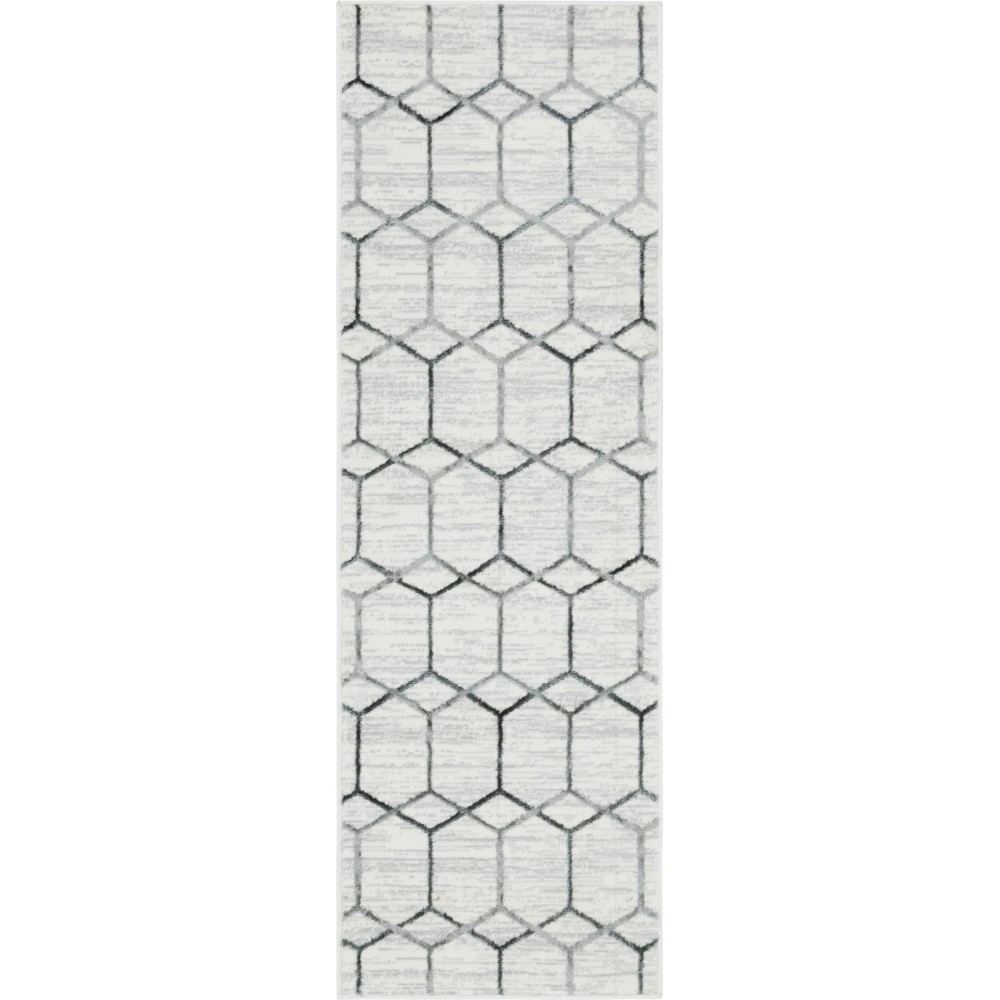 Rug Unique Loom Matrix Trellis Ivory Runner 2' 0 x 6' 0