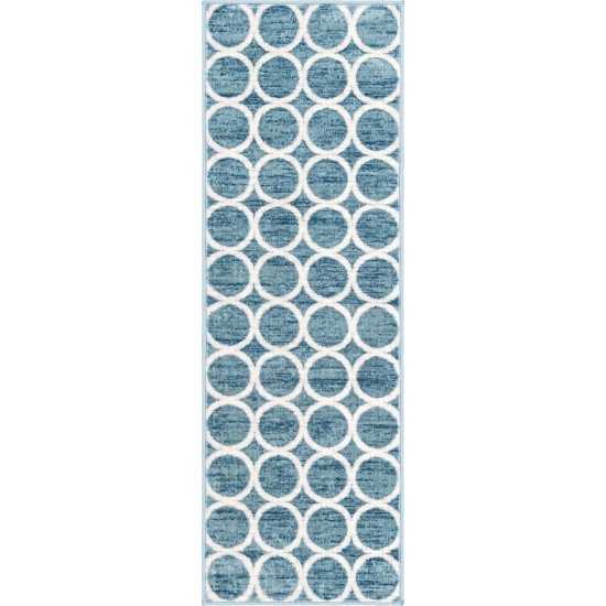 Rug Unique Loom Matrix Trellis Blue Runner 2' 0 x 6' 0