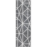 Rug Unique Loom Matrix Trellis Dark Gray Runner 2' 0 x 6' 0