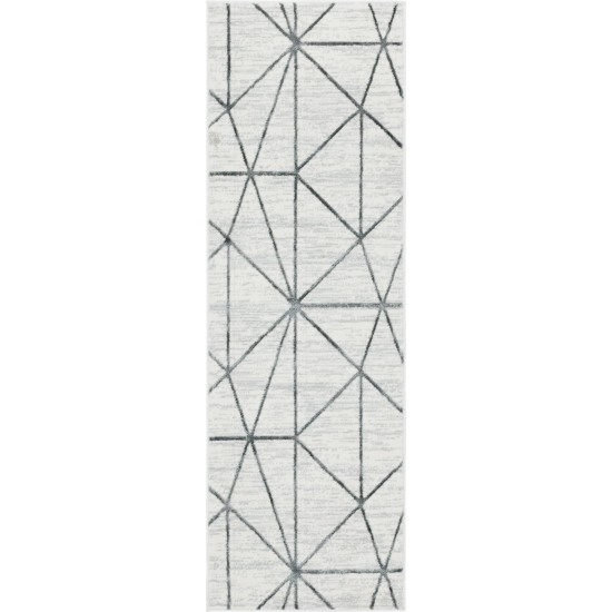 Rug Unique Loom Matrix Trellis Ivory Runner 2' 0 x 6' 0