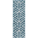 Rug Unique Loom Matrix Trellis Blue Runner 2' 0 x 6' 0