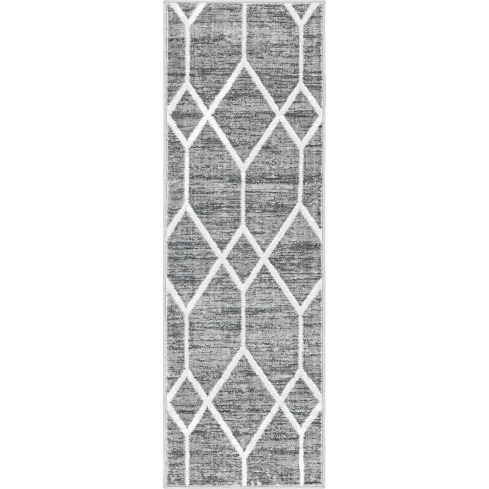 Rug Unique Loom Matrix Trellis Dark Gray Runner 2' 0 x 6' 0 Rug Unique Loom Matrix Trellis Dark Gray Runner 2' 0 x 6' 0